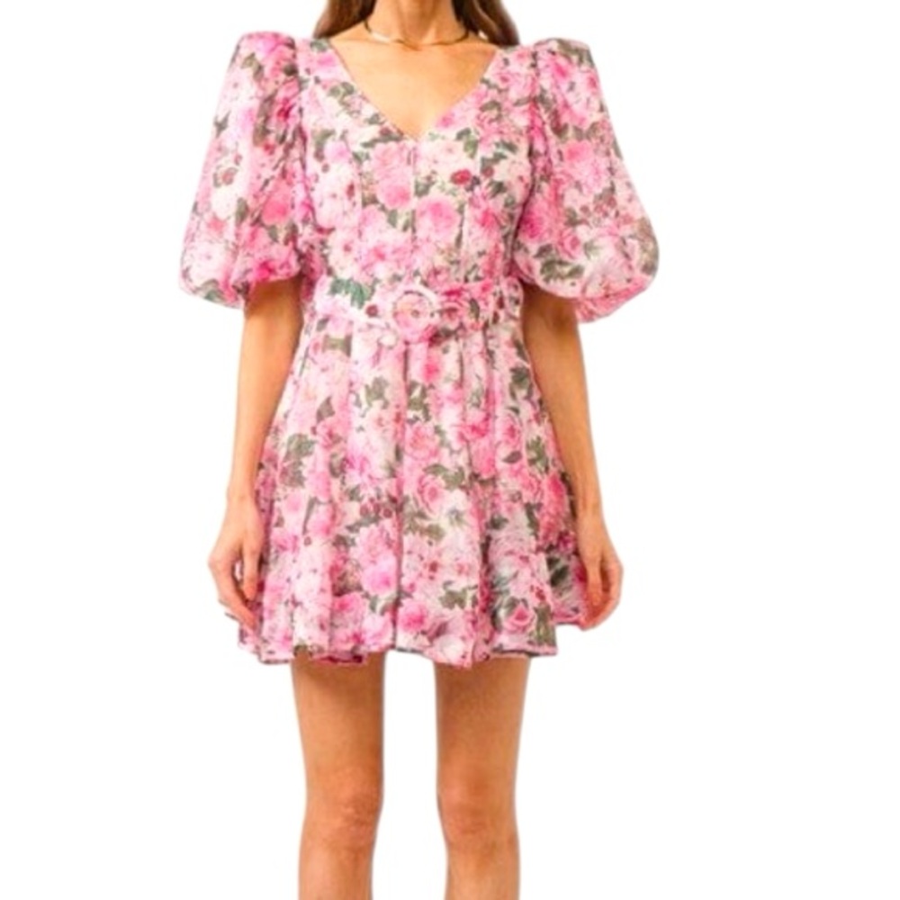 Floral Pink Mini Dress